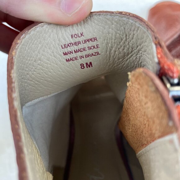 Matisse Folk Brick Red Leather Peep Toe Booties Boots Shoes Lulus Size 8M - Picture 16 of 16